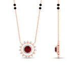 Load image into Gallery viewer, Sun Solitaire Halo Diamond Mangalsutra