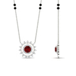 Load image into Gallery viewer, Sun Solitaire Halo Diamond Mangalsutra