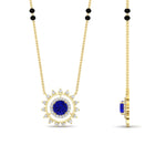Load image into Gallery viewer, Sun Solitaire Halo Diamond Mangalsutra