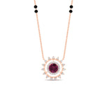 Load image into Gallery viewer, Sun Solitaire Halo Diamond Mangalsutra