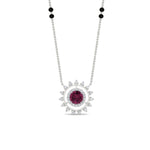 Load image into Gallery viewer, Sun Solitaire Halo Diamond Mangalsutra