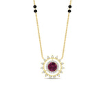 Load image into Gallery viewer, Sun Solitaire Halo Diamond Mangalsutra