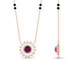 Load image into Gallery viewer, Sun Solitaire Halo Diamond Mangalsutra