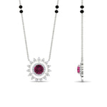 Load image into Gallery viewer, Sun Solitaire Halo Diamond Mangalsutra