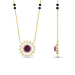 Load image into Gallery viewer, Sun Solitaire Halo Diamond Mangalsutra