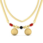 Load image into Gallery viewer, Double Coral with Black Beads And Wati Mangalsutra