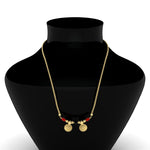 Load image into Gallery viewer, Double Coral with Black Beads And Wati Mangalsutra