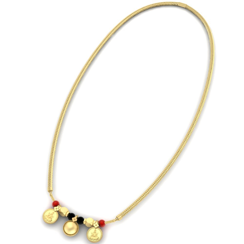 Wati Black & Orange Mani Laxmi Coin Mangalyam Necklace