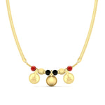 Load image into Gallery viewer, Wati Black & Orange Mani Laxmi Coin Mangalyam Necklace