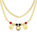 Load image into Gallery viewer, Wati Black & Orange Mani Laxmi Coin Mangalyam Necklace
