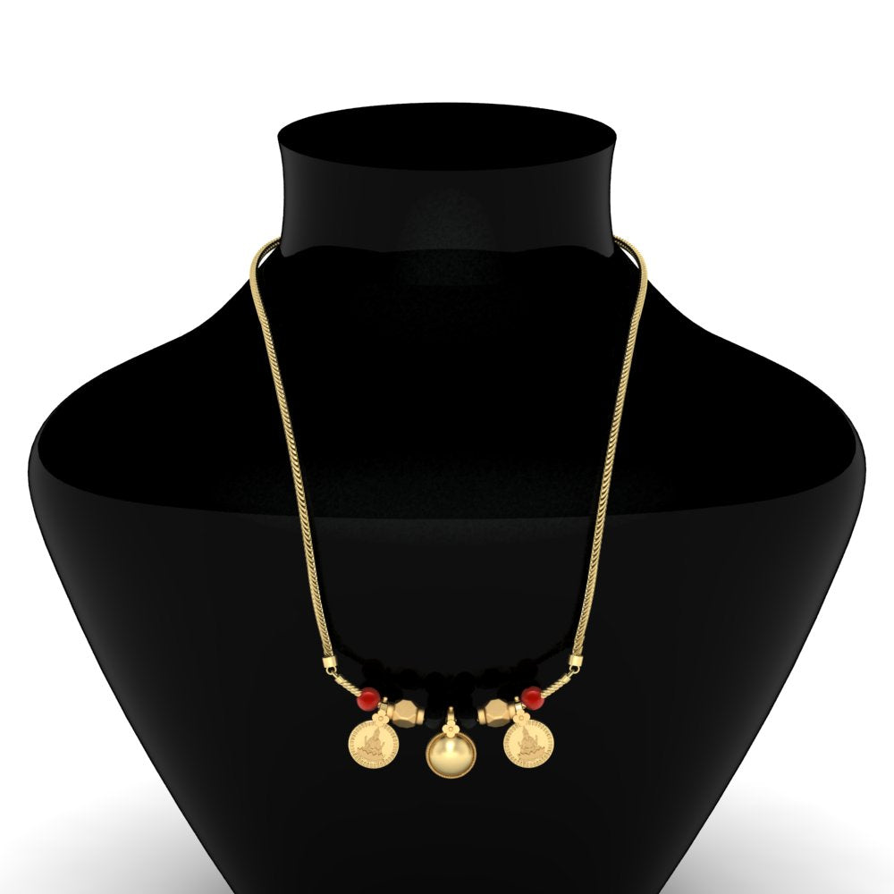 Wati Black & Orange Mani Laxmi Coin Mangalyam Necklace