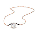 Load image into Gallery viewer, 0.35 Carat Round Mini Halo Solitaire Mangalsutra