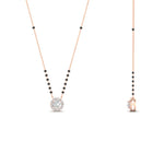 Load image into Gallery viewer, 0.35 Carat Round Mini Halo Solitaire Mangalsutra