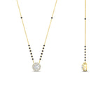 Load image into Gallery viewer, 0.35 Carat Round Mini Halo Solitaire Mangalsutra