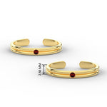 Load image into Gallery viewer, double-line-ruby-toe-rings-in-yellowgold-mgs11433grudrangle3-nl-wg-hw