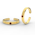 Load image into Gallery viewer, double-line-ruby-toe-rings-in-yellow-gold-mgs11433grudrangle4-nl-wg