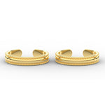 Load image into Gallery viewer, delicate-beaded-adjustable-toe-ring-yellow-gold-mgs11436angle1-nl-wg