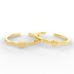 Load image into Gallery viewer, Heart Shaped Gold Beaded Toe Ring