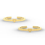 Load image into Gallery viewer, Heart Shaped Gold Beaded Toe Ring