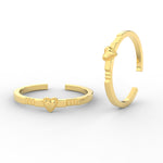 Load image into Gallery viewer, Heart Shaped Gold Beaded Toe Ring