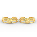 Load image into Gallery viewer, Stunning Flower Design 3 layers Gold Toe Ring
