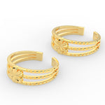Load image into Gallery viewer, Stunning Flower Design 3 layers Gold Toe Ring