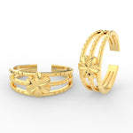 Load image into Gallery viewer, Stunning Flower Design 3 layers Gold Toe Ring