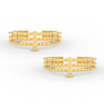Load image into Gallery viewer, Traditional Three Layer Design Gold Toe Ring