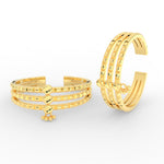 Load image into Gallery viewer, Traditional Three Layer Design Gold Toe Ring