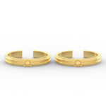 Load image into Gallery viewer, Enchanting Floral Design Gold Toe Ring