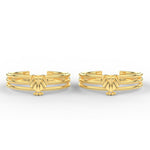 Load image into Gallery viewer, Traditional 3 Layers Heart Design Gold Toe Ring