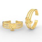 Load image into Gallery viewer, Traditional 3 Layers Heart Design Gold Toe Ring