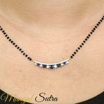 Load image into Gallery viewer, Curved Bar Blue Sapphire Mangalsutra