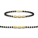 Load image into Gallery viewer, 3 Oval Gold Black Beads Baby Bracelet (1Pc)