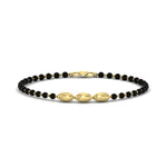 Load image into Gallery viewer, 3 Oval Gold Black Beads Baby Bracelet (1Pc)