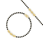 Load image into Gallery viewer, 3 Oval Gold Black Beads Baby Bracelet (1Pc)