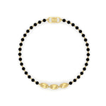 Load image into Gallery viewer, 3 Oval Gold Black Beads Baby Bracelet (1Pc)