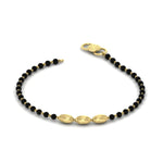 Load image into Gallery viewer, 3 Oval Gold Black Beads Baby Bracelet (1Pc)