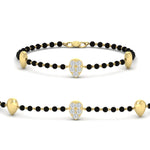 Load image into Gallery viewer, Round Diamond & Black Beaded Pear Shaped Baby Bracelet (1Pc)