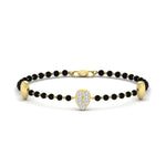Load image into Gallery viewer, Round Diamond & Black Beaded Pear Shaped Baby Bracelet (1Pc)
