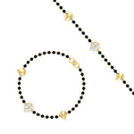 Load image into Gallery viewer, Round Diamond & Black Beaded Pear Shaped Baby Bracelet (1Pc)