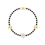 Load image into Gallery viewer, Round Diamond & Black Beaded Pear Shaped Baby Bracelet (1Pc)