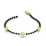 Load image into Gallery viewer, Round Diamond & Black Beaded Pear Shaped Baby Bracelet (1Pc)