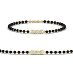 Load image into Gallery viewer, 3 Stone Round Diamond Black Beaded Baby Bracelet (1Pc)