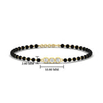 Load image into Gallery viewer, 3 Stone Round Diamond Black Beaded Baby Bracelet (1Pc)