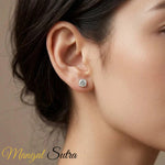 Load image into Gallery viewer, Rond-Cut-Solitaire-Stud-Earrings-in-White-Gold-FDEAR10411RO-model.1.jpg?v=1788418366