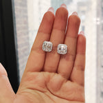 Load image into Gallery viewer, Baguette And Round Emerald Diamond Stud Earrings