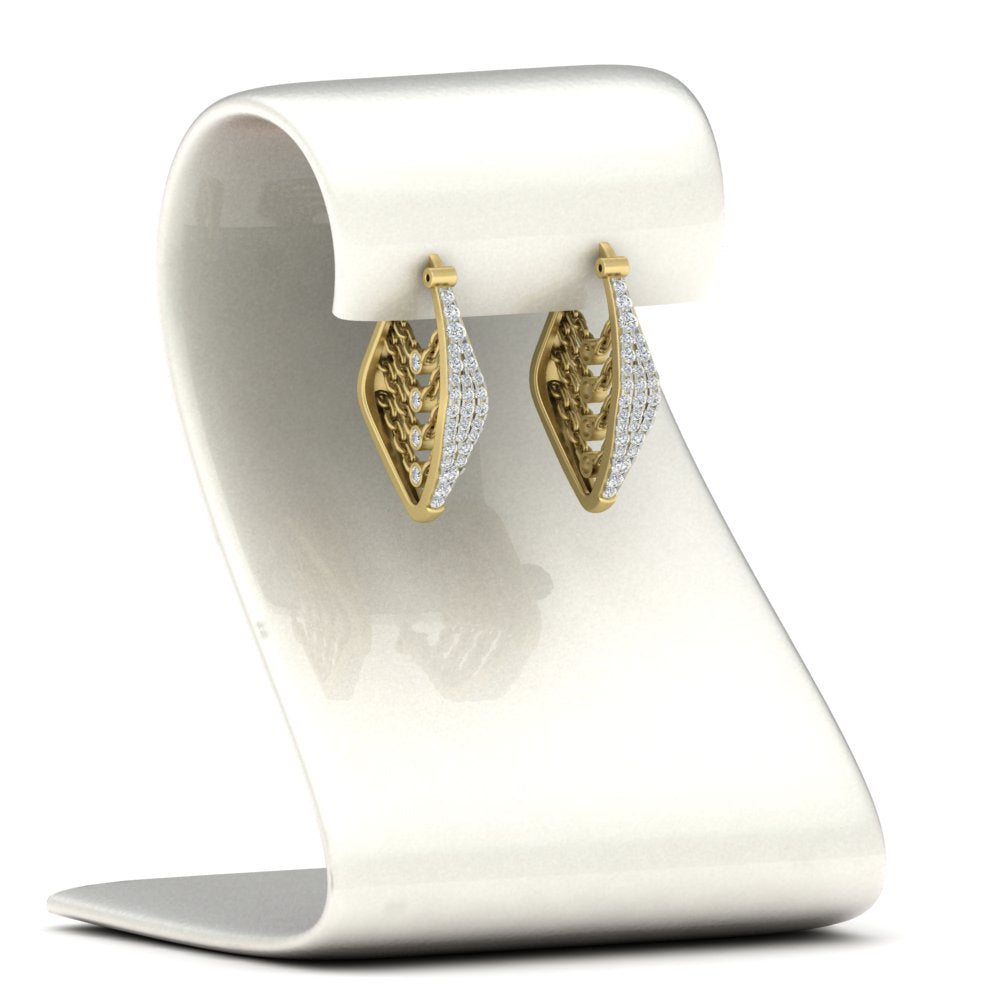 Beautiful Diamond Hoop Earrings With Chains