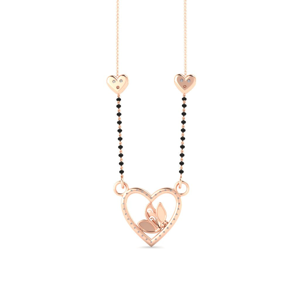 Butterfly Heart Cute Diamond Mangalsutra