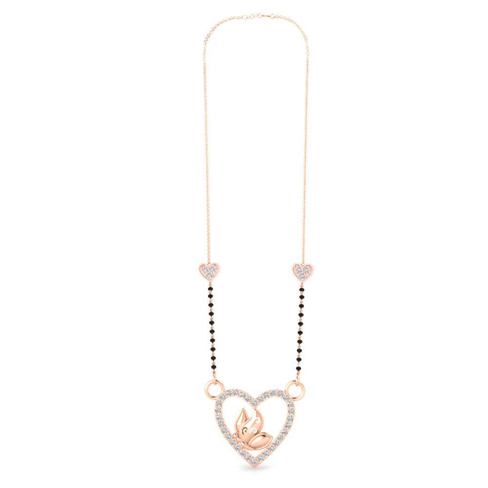 Butterfly Heart Cute Diamond Mangalsutra